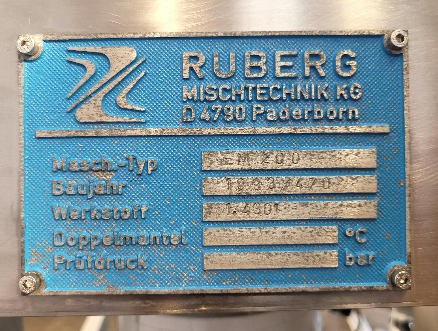 Ruberg Mischtechnik KG EM200 - Miscelatore a nastro - image 9